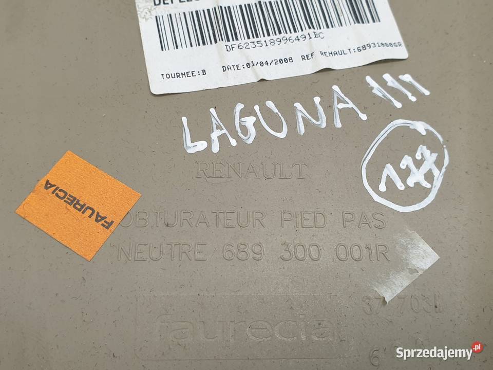Renault Laguna III PRAWA OSŁONA TUNELU Zaślepka Rudka