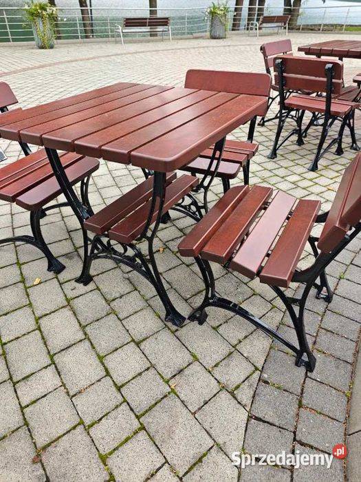 Zestaw ogrodowy żeliwny stół 75x75 4 krzesła Góra