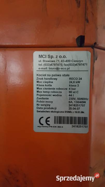 Piec REco 24 Kw Kocioł grzewczy Reco automat 24 Kurowice