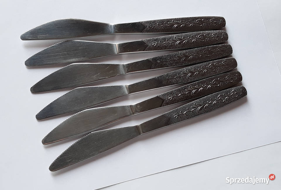 Noże obiadowe 2 ROŚLINNY Gerlach sztućce PRL Sztućce sprzedam