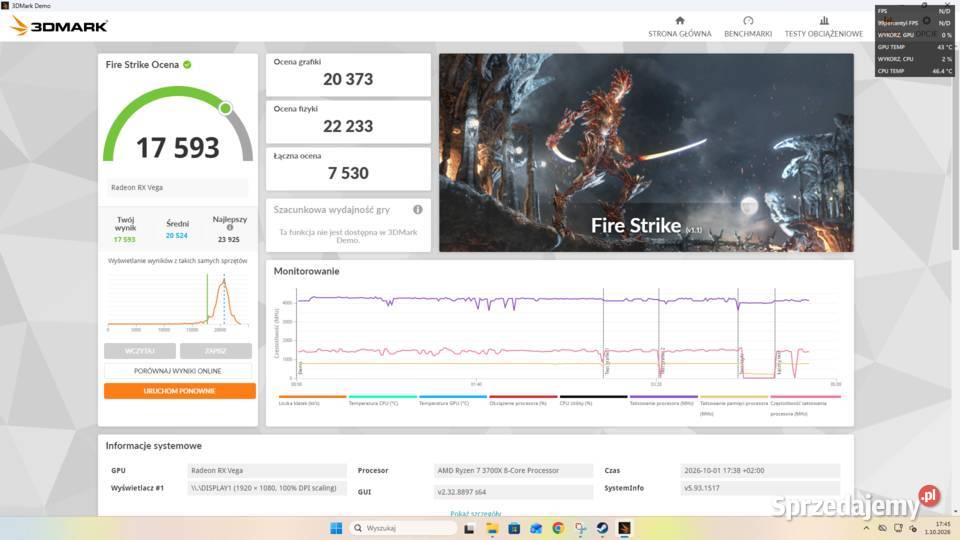 Komputer gamingowy AMD Ryzen 7 3700X Radeon RX Klasy AMD APU Komputery stacjonarne Ostrów Wielkopolski