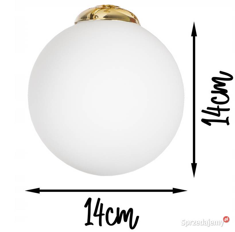 KINKIET ŚCIENNY Polski ZŁOTA LAMPA SZKLANA KULA Choroszcz