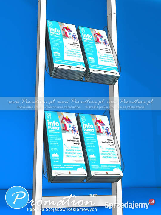 Biały stojak na ulotki reklamowe DL do biur Warszawa