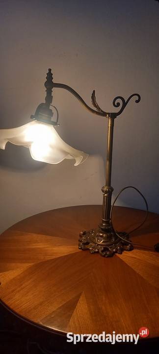 Secesyjna bogato zdobiona lampka z mosiądzu łódzkie Skierniewice sprzedam