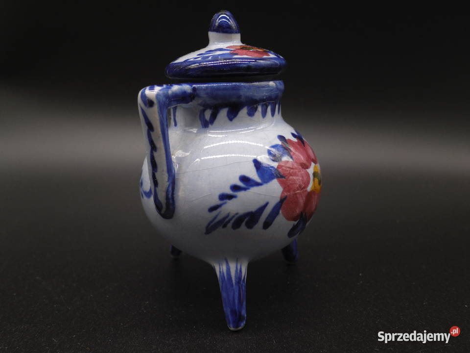 Zamykany ceramiczny ręcznie malowany pojemnik Raszków