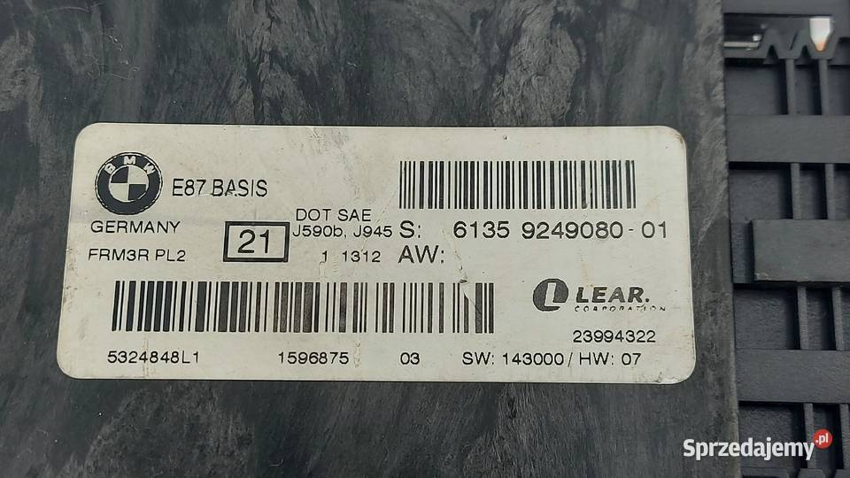 BMW E87 sterownik świateł 9249080 osobowe Kielce