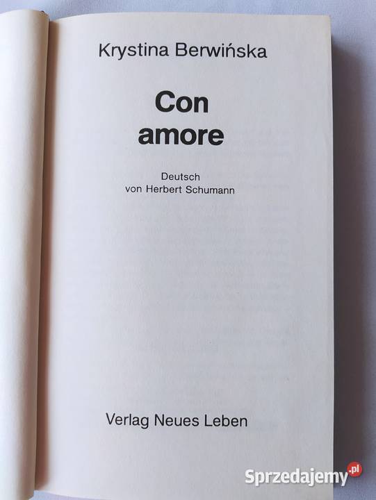 CON AMORE Krystina Berwińska Rok wydania 1991 Hajnówka