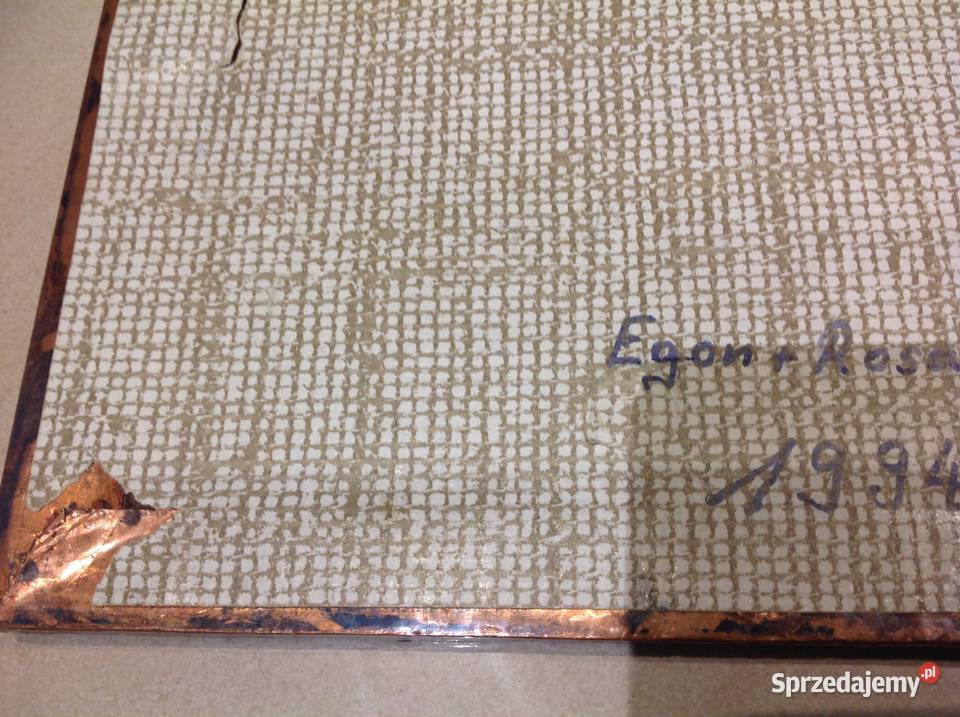 Stary Obraz Miedziany Płaskorzeźba Dłonie Nowa Sól