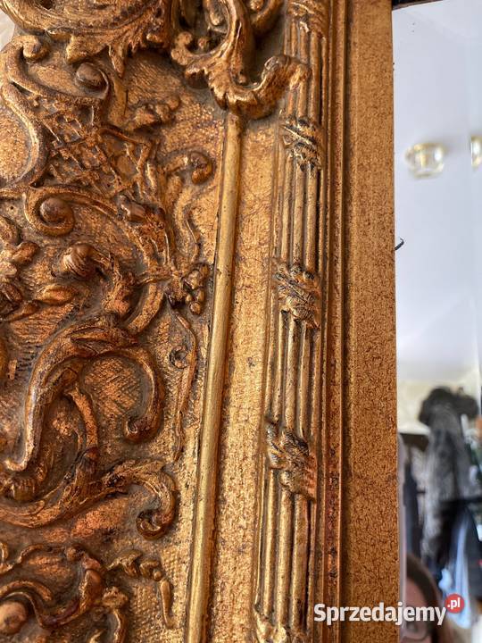 Stare wielkie kryształowe lustro na drewnie sprzedam