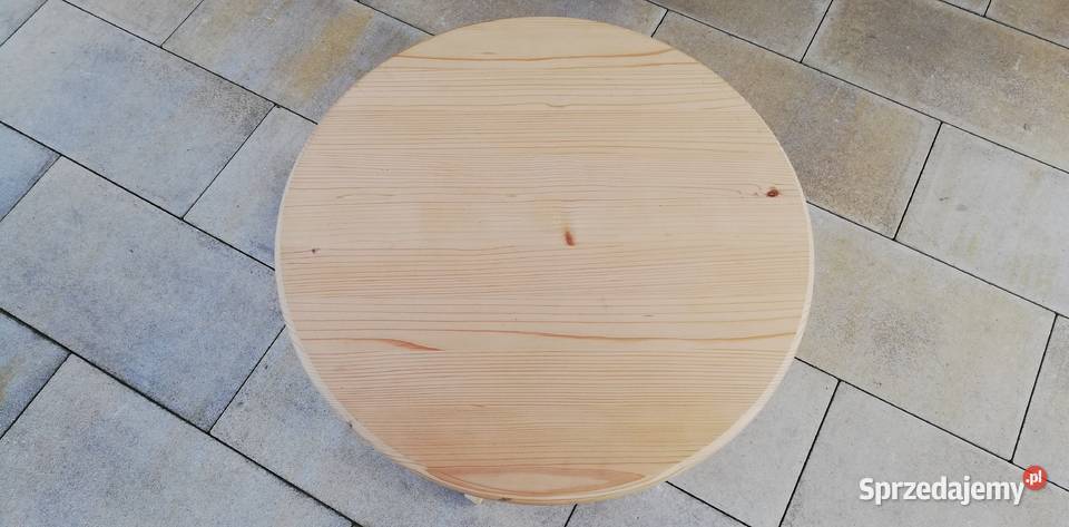 Stolik drewniany okrągły kawowy sosnowy Garwolin