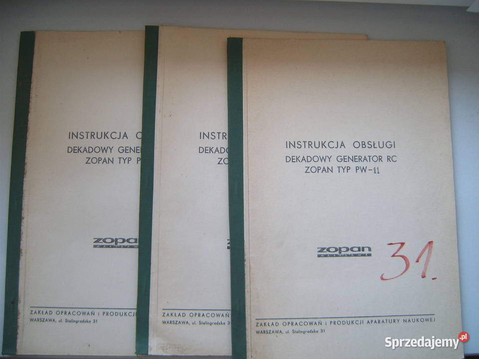 generator RC Zopan PW11 DTR instukcja schemat miękka z obwolutą wielkopolskie Poznań