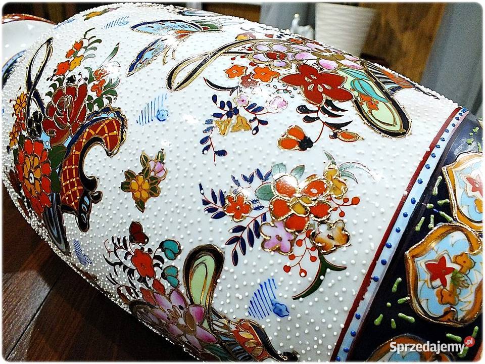 Duży Wazon Porcelana ręcznie malowana Złotem wys Żary sprzedam