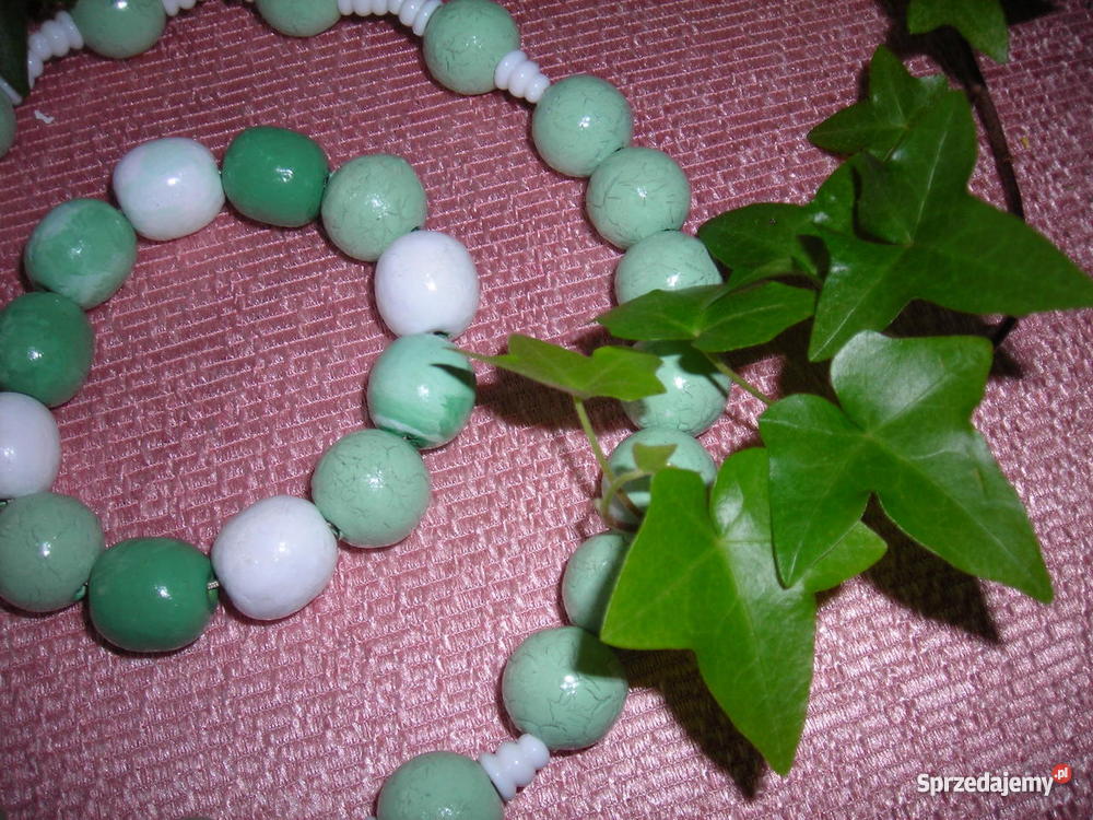 MIĘTOWO KORALE I BRANSOLETA HAND MADE Piła