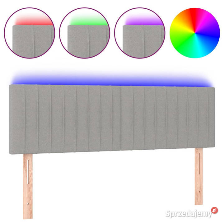 Zagłówek do łóżka z LED jasnoszary 144x5x7888 Warszawa