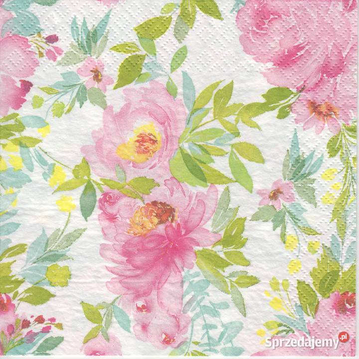 Dekupaż decoupage serwetki kwiaty róże ostróżka Rękodzieło Skarżysko-Kamienna