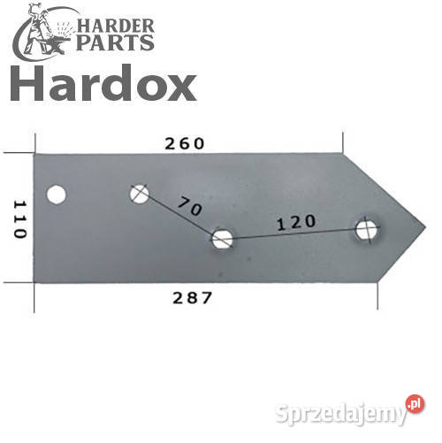 Płoza krótka HARDOX 5000401L części do pługa