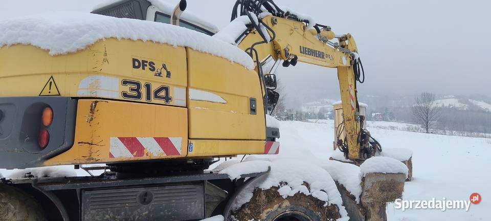 koparka kołowa liebherr A314 z głowicą Engcon Maszyny budowlane Andrychów