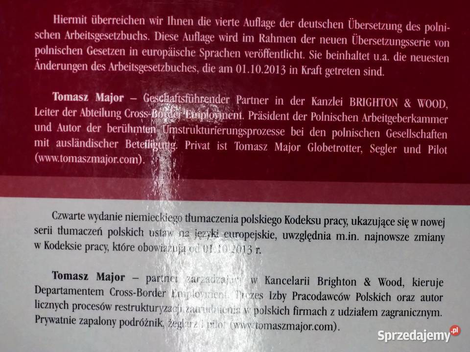 Kodeks pracy Arbeitsgesetzbuch wydanie Warszawa