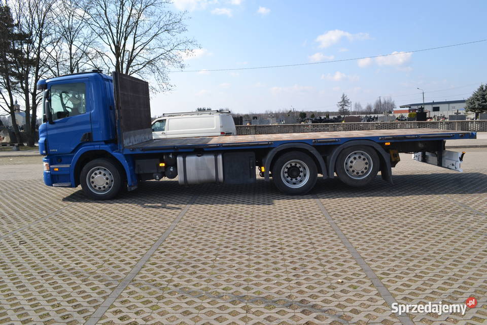 Scania P 310 TRZECIA OŚ SKRĘTNA PLATFORMA dł 735 niebieski Radom sprzedam