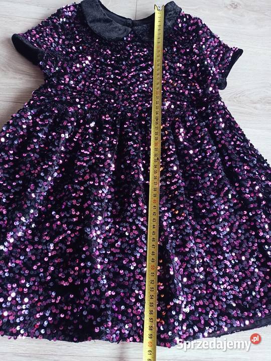 Sukienka dziewczęca czarno fioletowa w cekiny mazowieckie Płock sprzedam