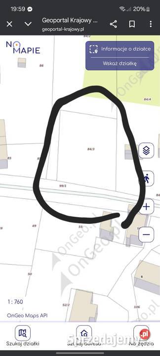 Działka budowlana Kusin