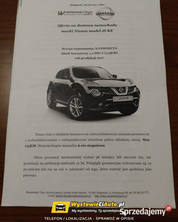 Nissan Juke Telefon 664337268 Białystok I Włocławek