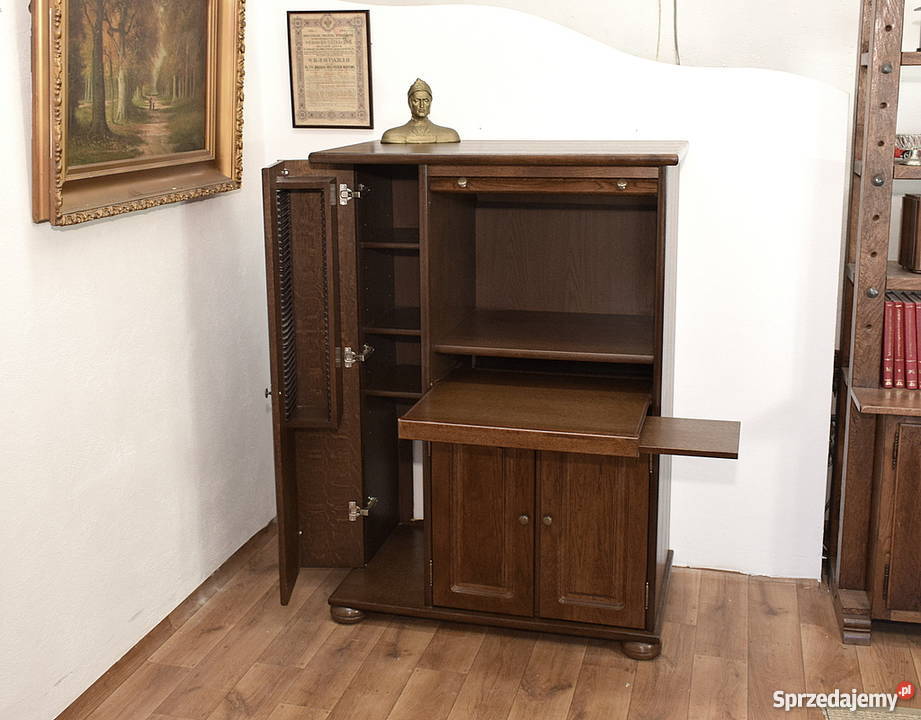 SEKRETARZYK SEKRETERA BIURKO SZAFKA KOMPUTER DĄB Świdnica sprzedam