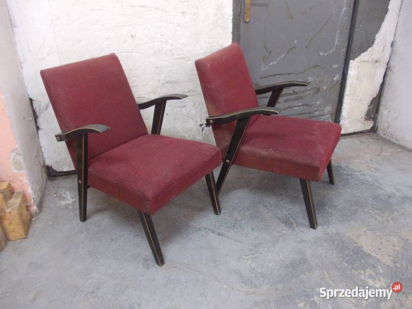 Dwa stare fotele PRL vintage z lat 50 proj Bielsko-Biała