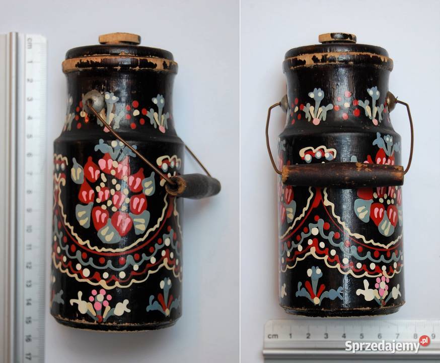 Rosyjska malowana stara ludowa bańka kanka Rękodzieło Lublin