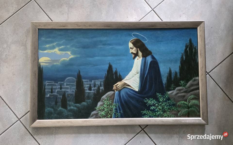 Obraz religijny olejny ręcznie malowany duży Nowy Sącz