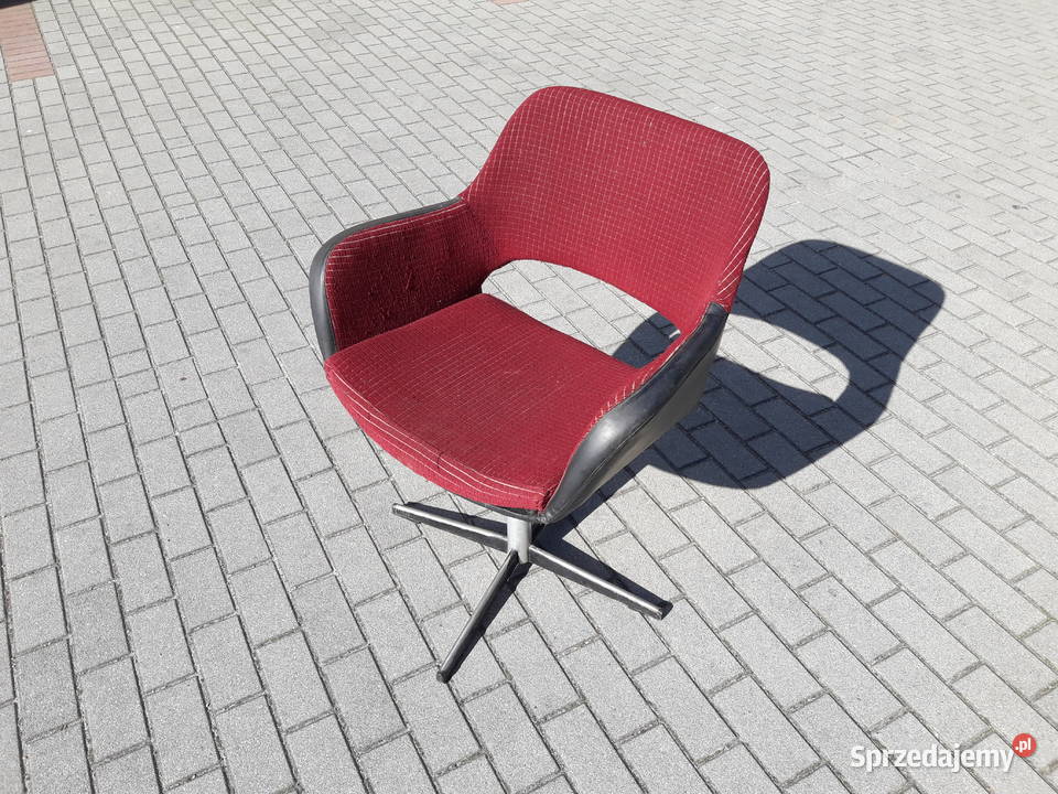 Fotel obrotowy muszelka PRL Vintage design lata Gdynia