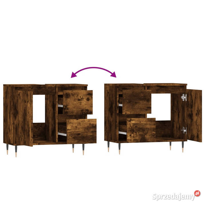 Szafka łazienkowa przydymiony dąb 65x33x60