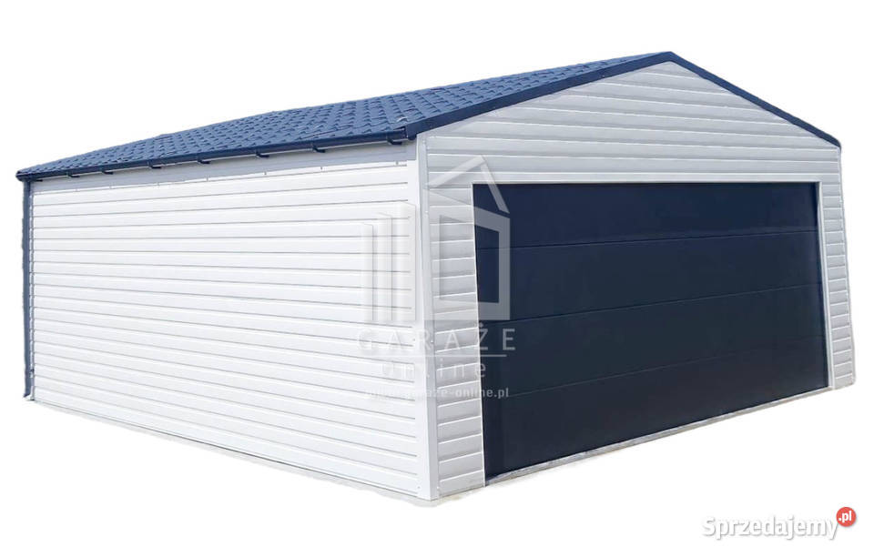 GARAZ BLASZANY 6m x 6m Brama segmentow rynny 36m2