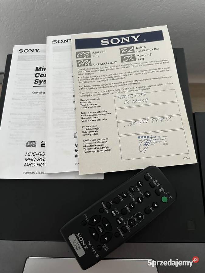 Wieża SONY MHC RG55S 21 stereo z akcesoriami Gołąb