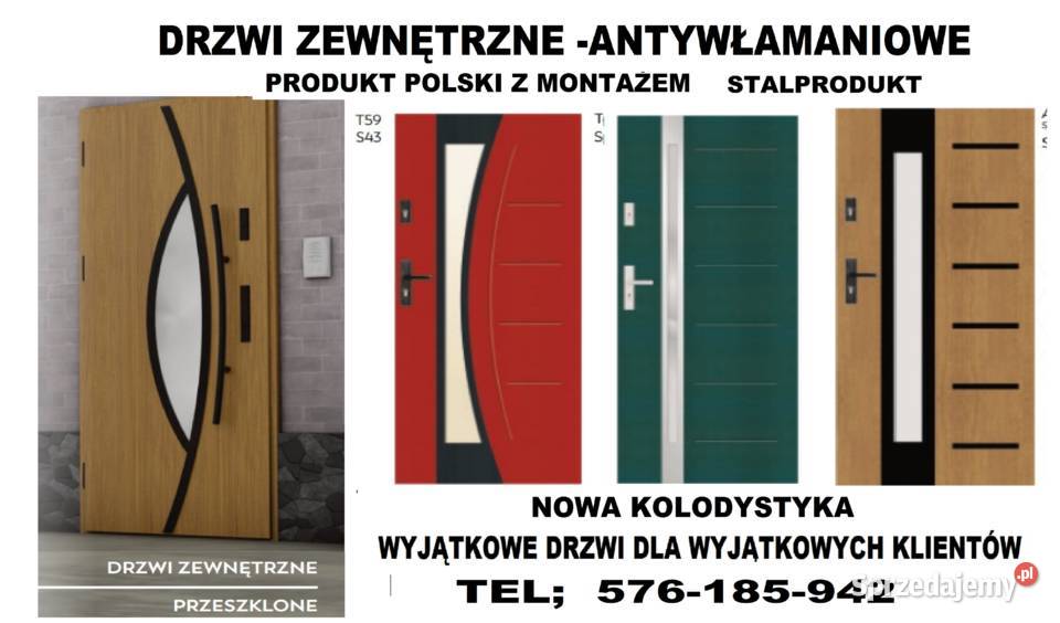 Drzwi z montażem zewnętrzne drewniane i metalowe mazowieckie Warszawa sprzedam