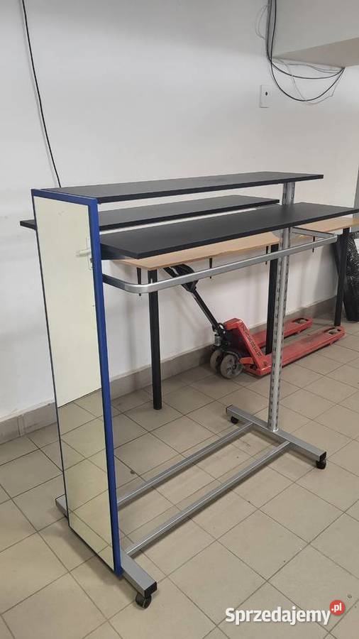 Gondola sklepowa z półkami i lustrem na kółkach Sklep Sosnowiec sprzedam