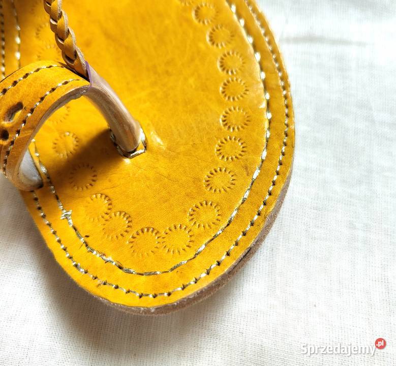 KOHYL Skórzane japonki kohalpuri 39 żółte