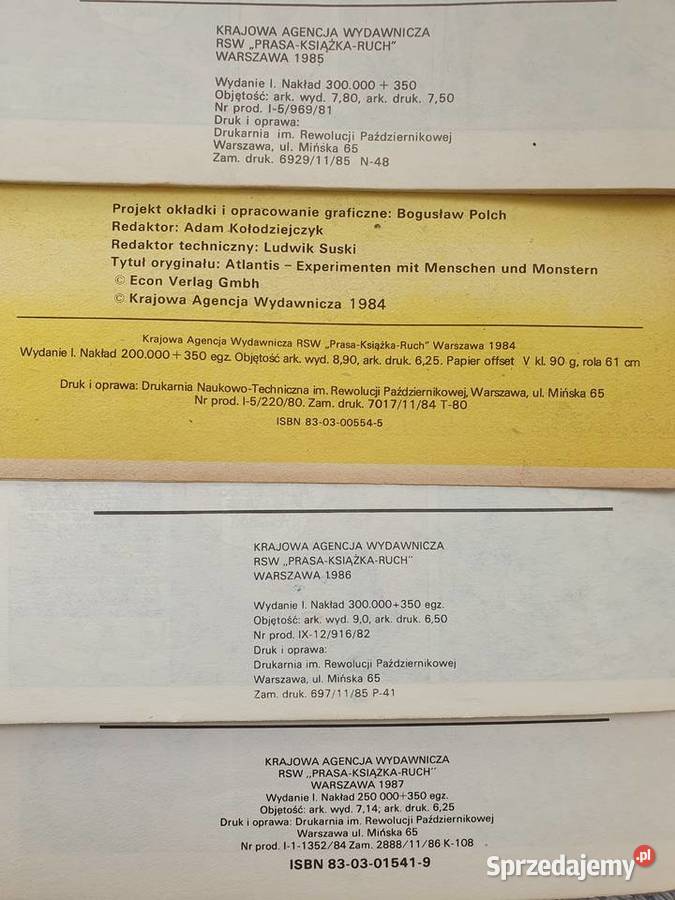 Bogowie z Kosmosu 4 albumy pierwsze wydania pomorskie Gdynia