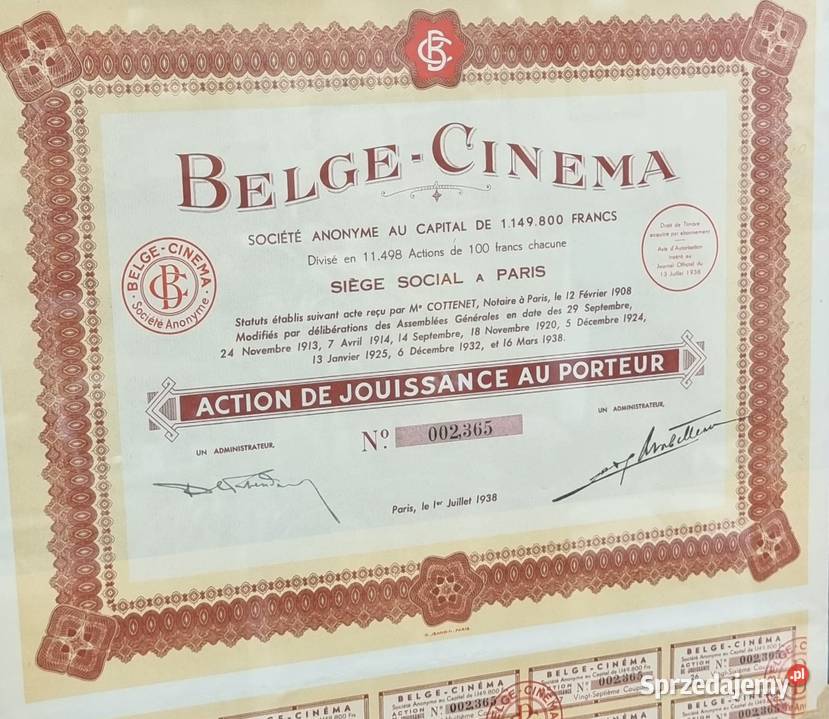 Dekoracja vintage 1938 walor oryginalny zachodniopomorskie sprzedam