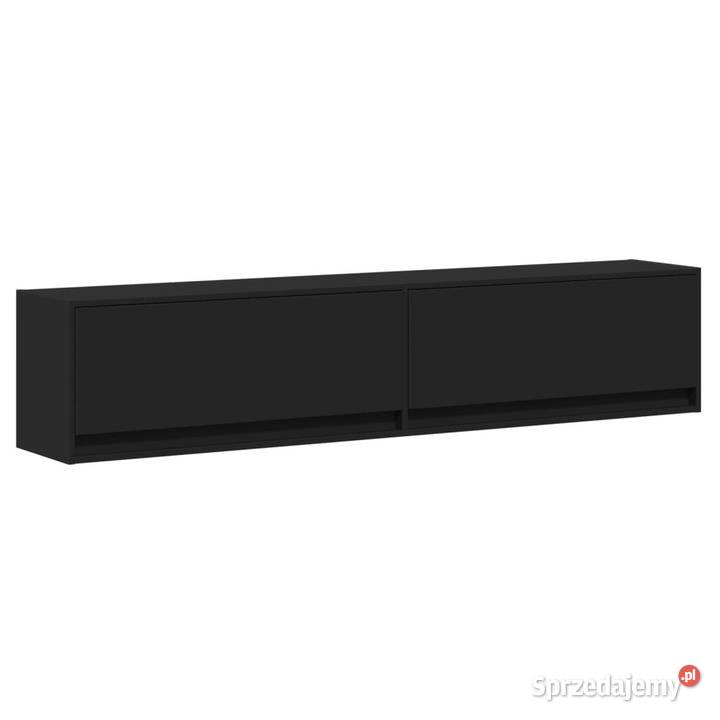 Ścienna szafka pod TV z LED czarna 180x31x38 Warszawa