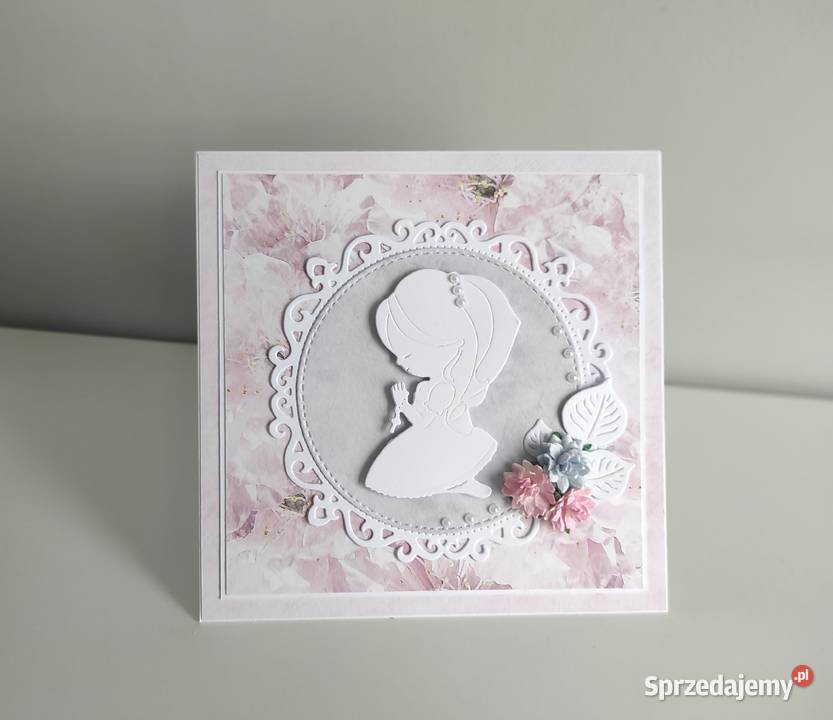 Kartka ręcznie robiona Komunia Święta handmade Rękodzieło Łódź