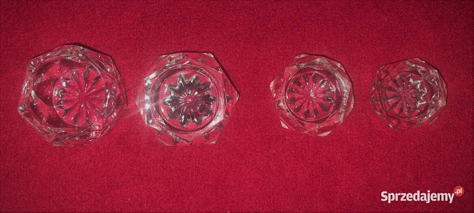4 stare szklane świeczniki komplet mazowieckie Warszawa