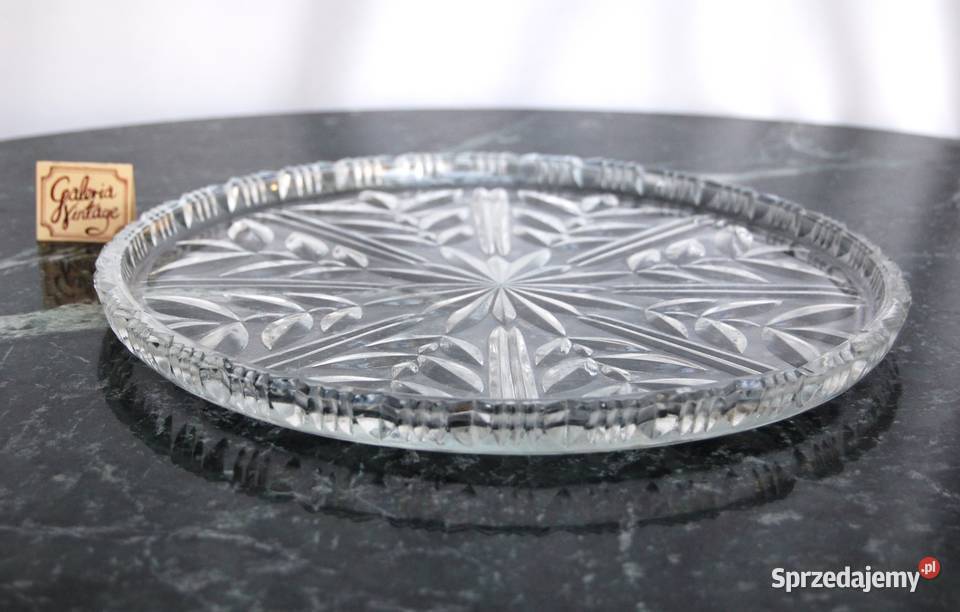 Kryształowa patera na ciasto owoce kryształ