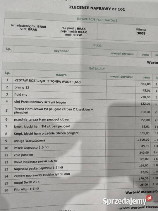 Peugeot 3008 16 HDI diesel 2012r 1560cm3 Gorzyce sprzedam