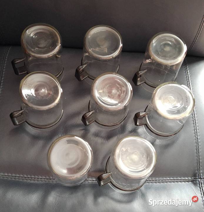 Szklanki Prl z plastikowym uchwytem Nakło nad Notecią