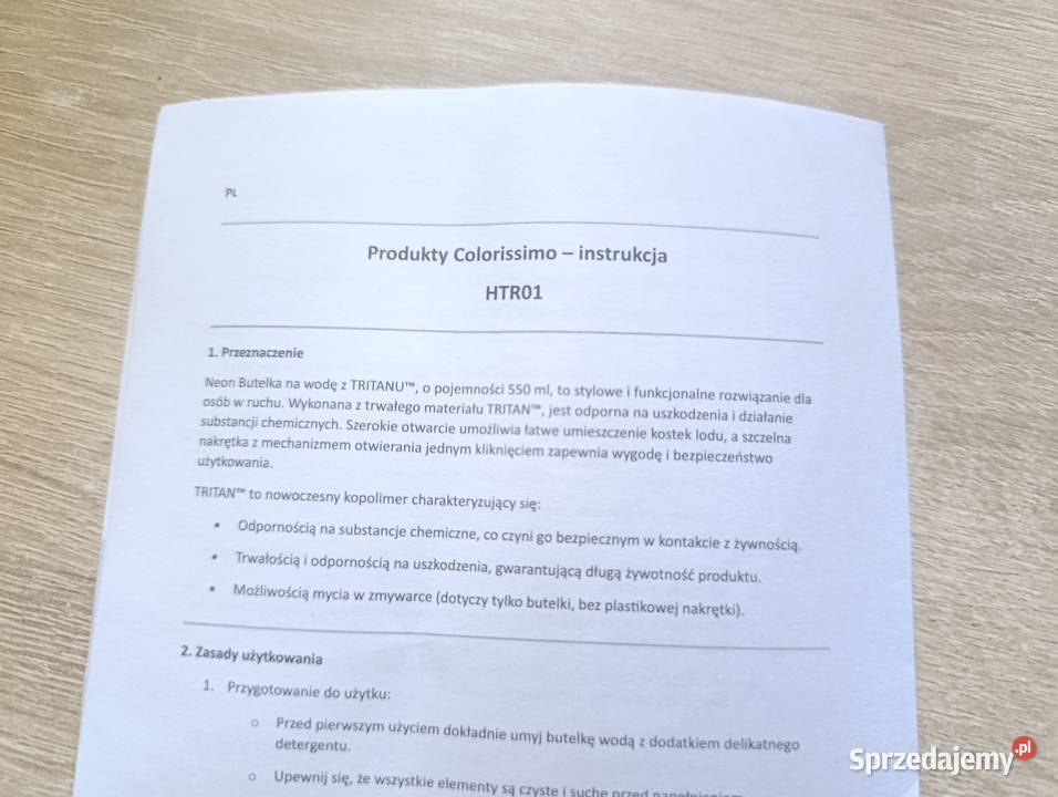 Neon butelka na wodę z Tritanu 550 ml Wyposażenie wnętrz pomorskie Kwidzyn
