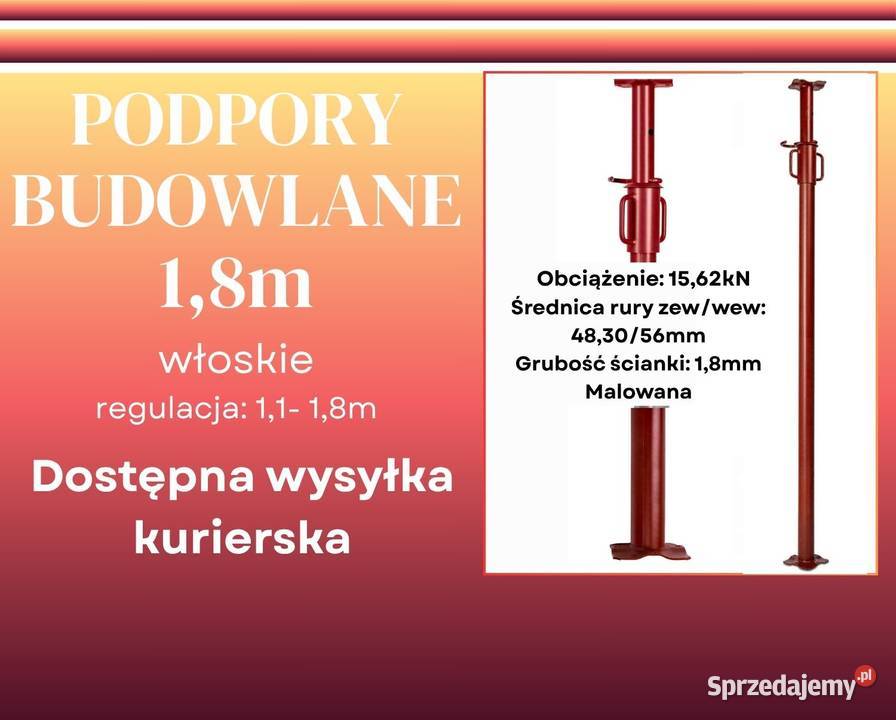 Podpora włoska 18m podpory budowlane stemple Wrocław