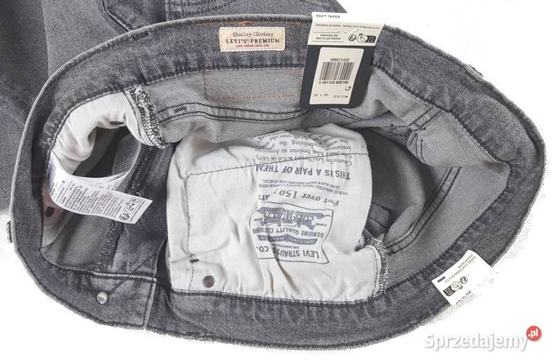 Męskie jeansy Levis 502 Taper szare nowe Levis