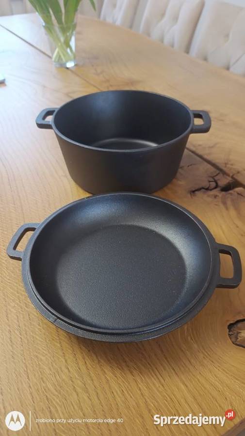 Garnek żeliwny i patelnia żeliwna Ciechanów