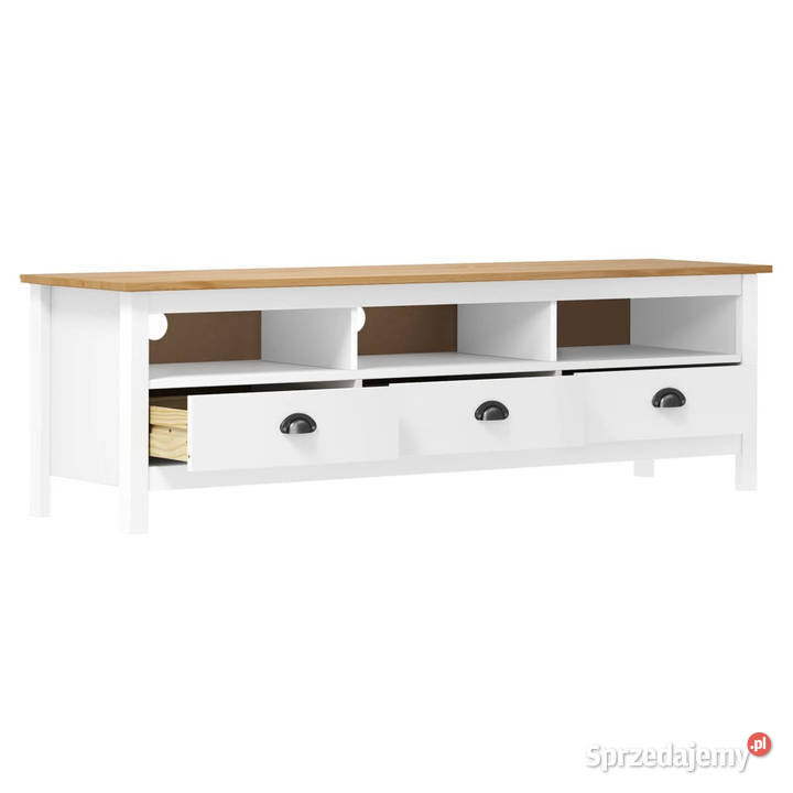 Szafka pod TV Hill biała 158x40x47 lite drewno mazowieckie Warszawa